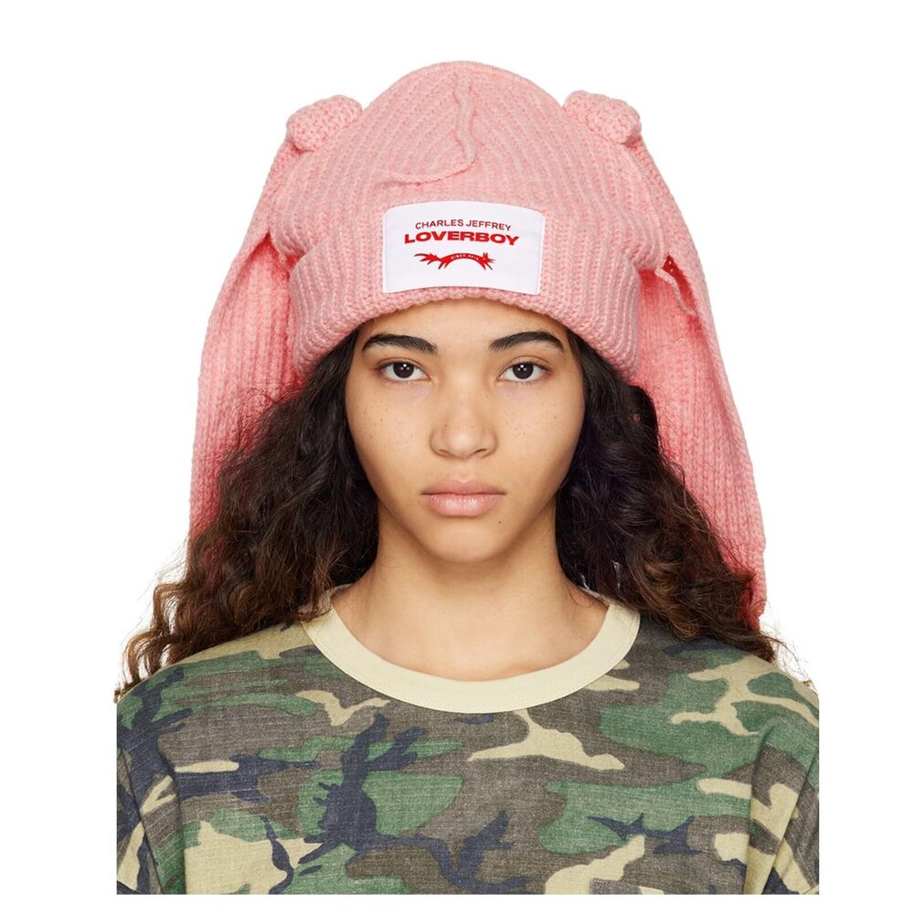 7631 Knitted Beanie Hat Cute Bunny Long Ear Hat Slouchy Cat Ear Hat Crochet